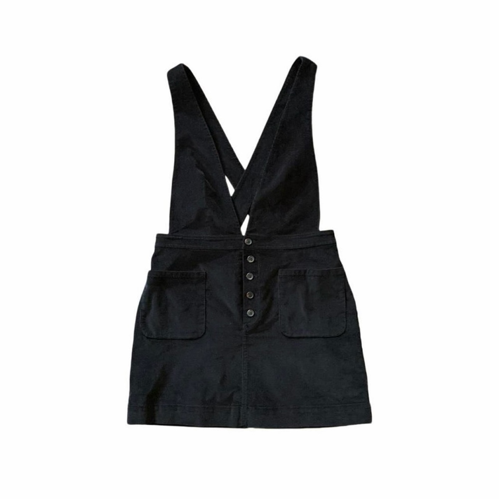 Free People Black Corduroy Overall Mini Dress - Size 6